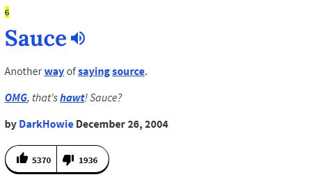 urban dictionary sauce.